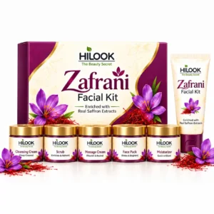 HILOOK Zafrani Facial Kit with Real Saffron Extracts – Complete 5-Step Skincare Kit