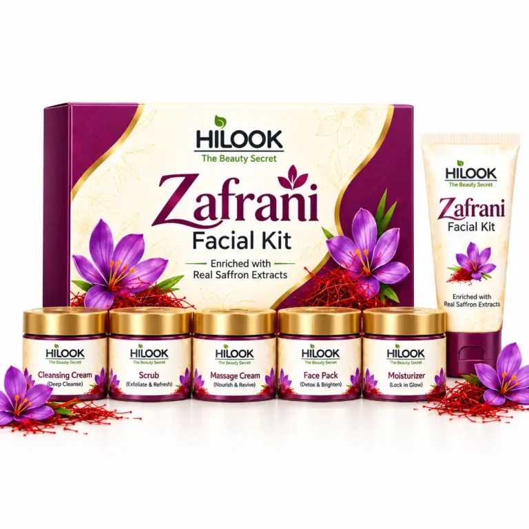 HILOOK Zafrani Facial Kit with Real Saffron Extracts – Complete 5-Step Skincare Kit